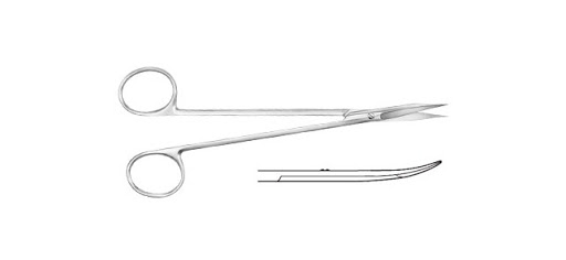 Davis Face Lift Scissors, Tungsten Carbide, Serrated, Curved, Sharp, 7" (17.8 Cm)